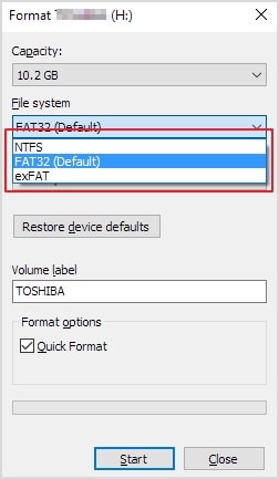 format hard drives to fat32 file system