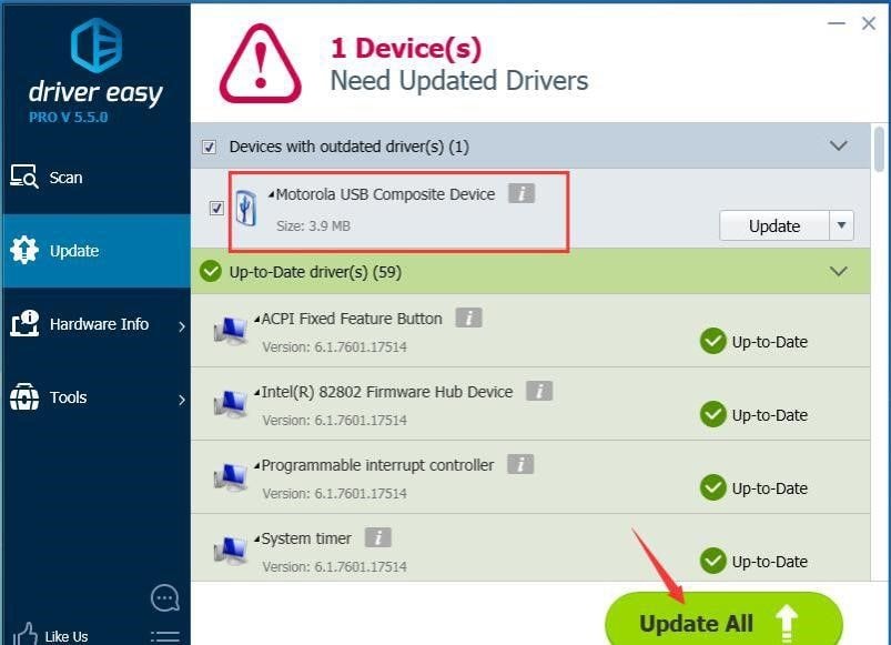 update certain device driver